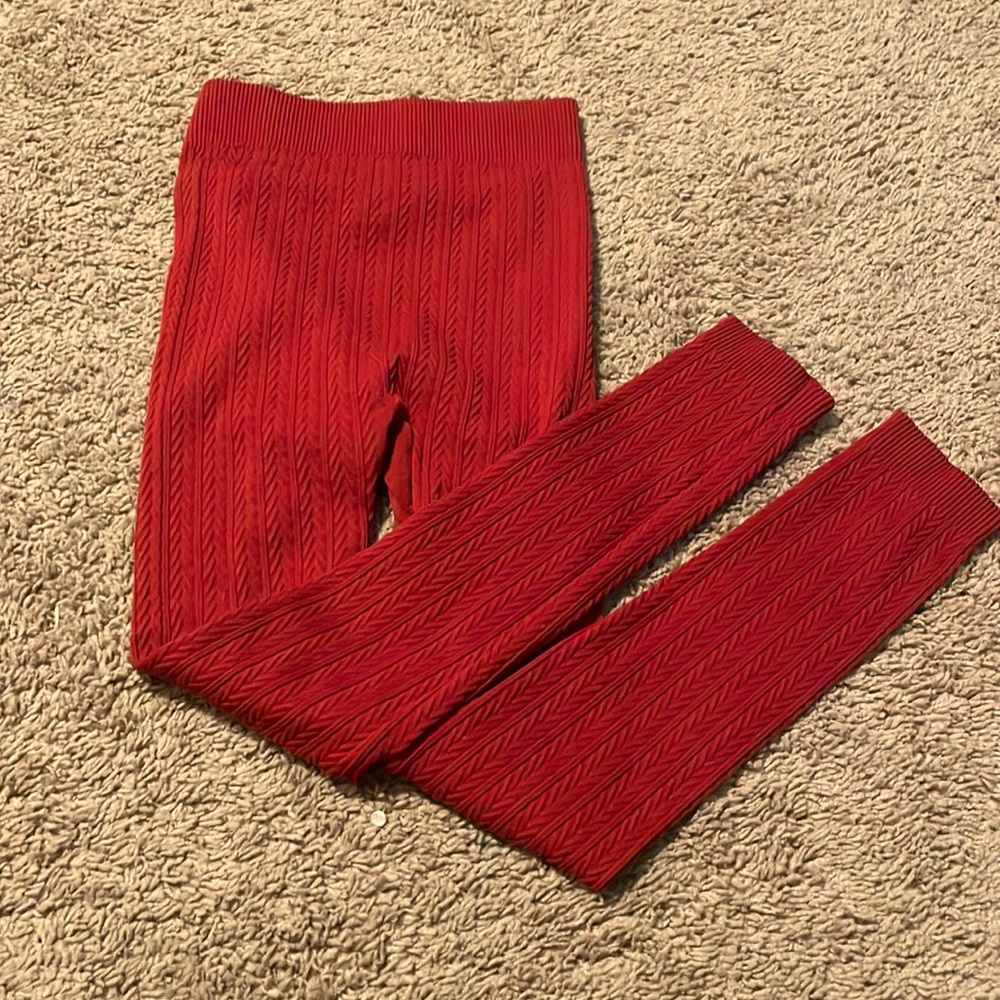 Red leggings